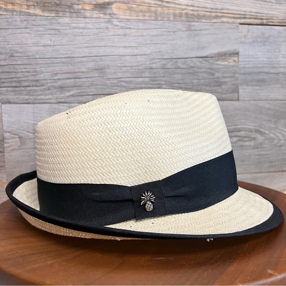 SALE TODAY!✨Tommy Bahama Cream/Black Stylish Straw Raffia Hat - Picture 3 of 15